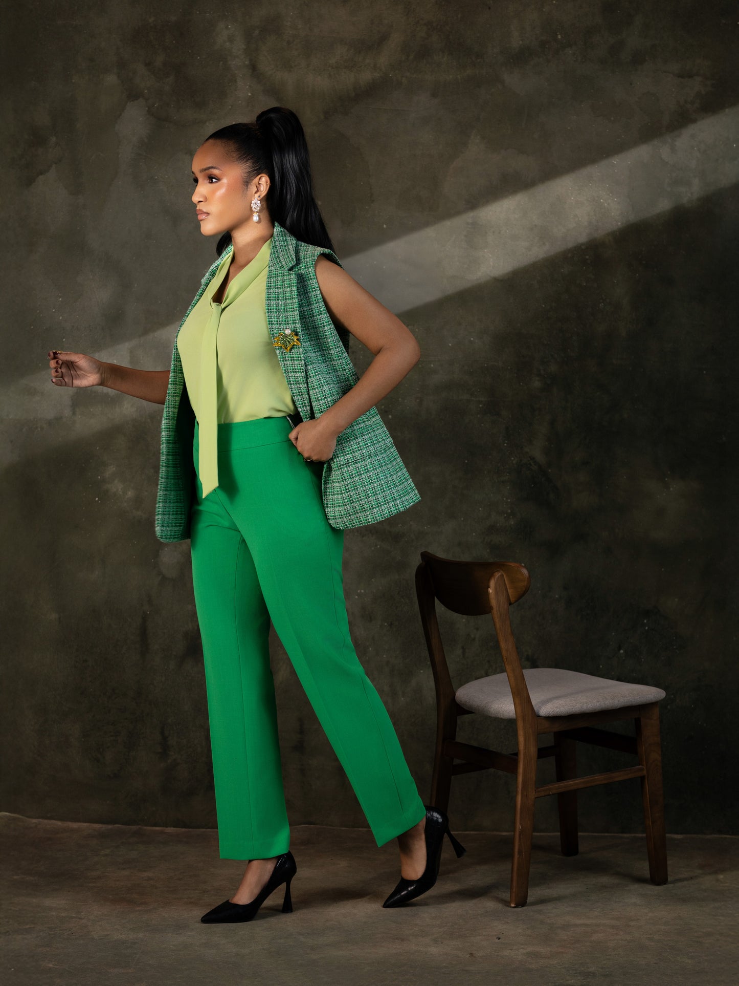 Sloane Tie Top - Spring Green