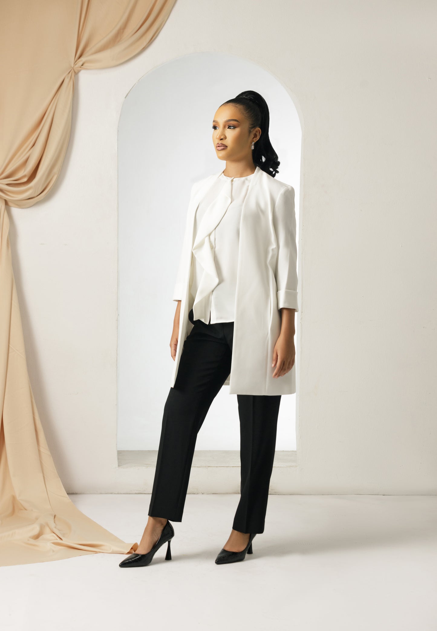 Wilder Blouse, Classic Drape, VANILLA ICE