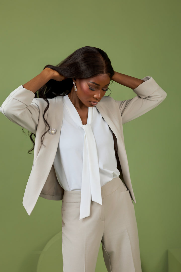 Sloane Tie Top - Vanilla