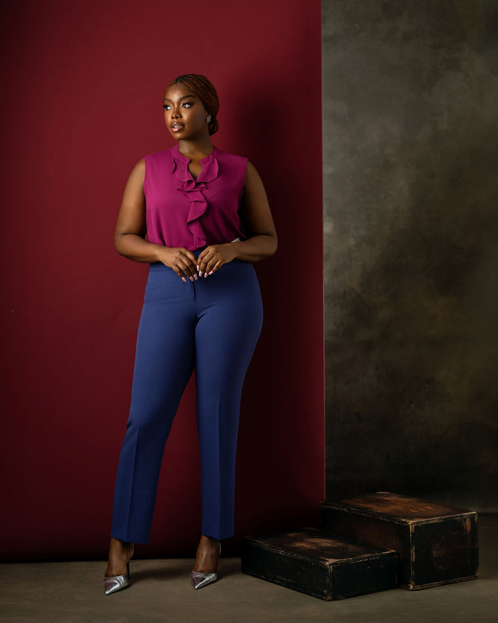 The Aurora  Ruffle Top - Cerise