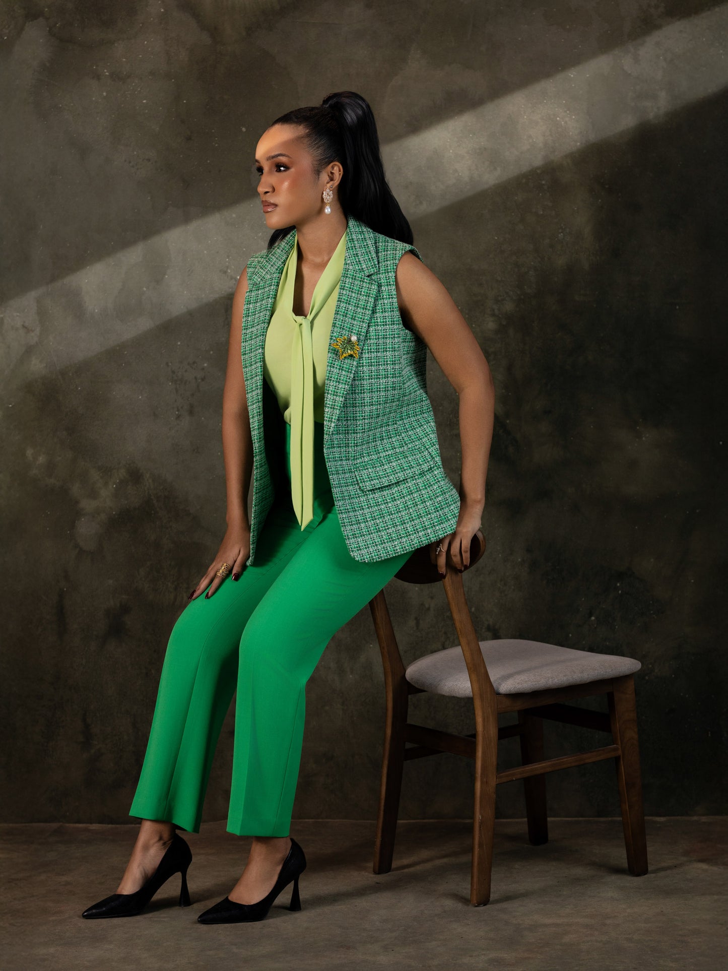 Sloane Tweed Jacket - Apple Green