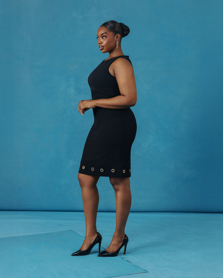 Grommet Dress - Noir