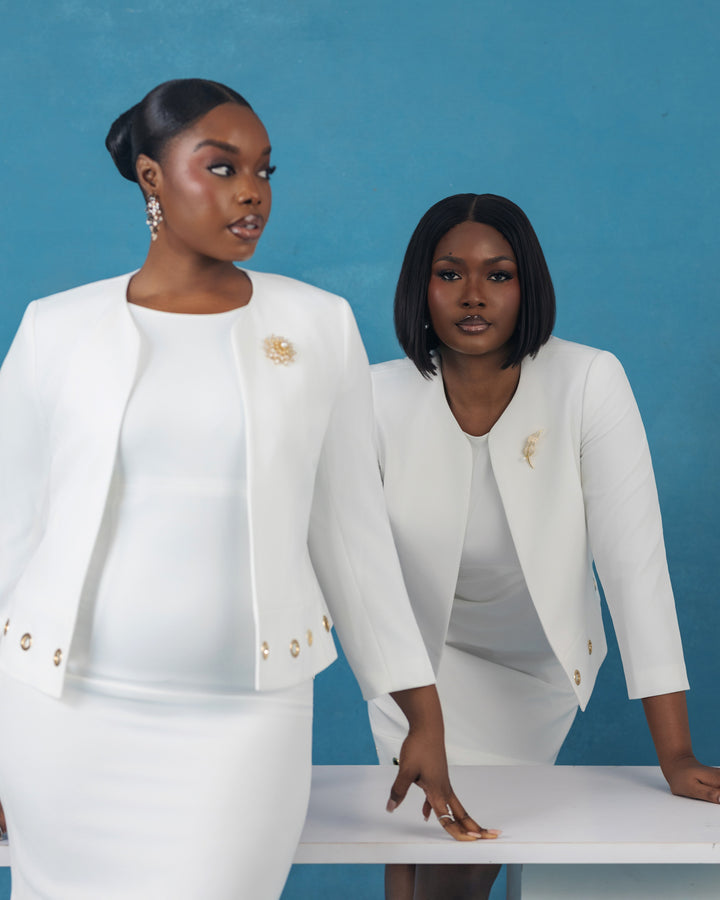 Grommet Jacket White