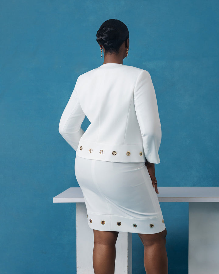 Grommet Jacket White