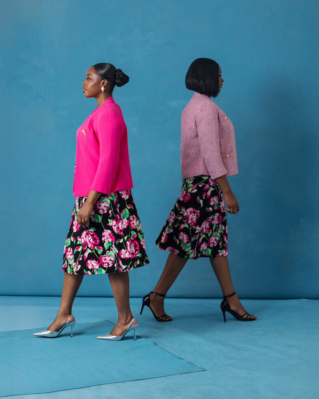 Midnight bloom Skirt - Pink/Green Multi