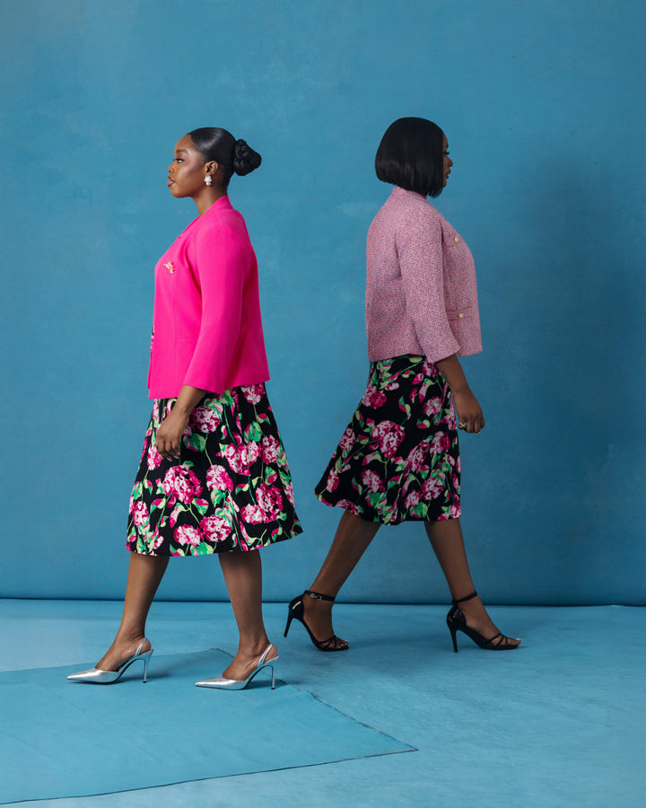 Midnight bloom Skirt - Pink/Green Multi