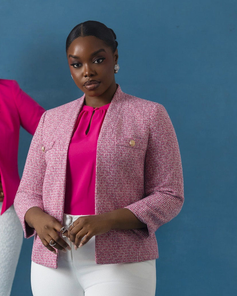 Dahlia Tweed Jacket - Pink Multi