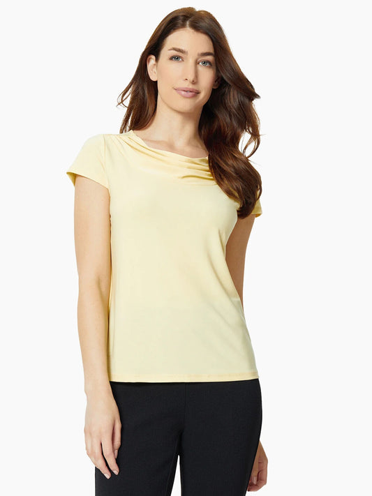 Draped Cowl Neck Jersey Knit Top